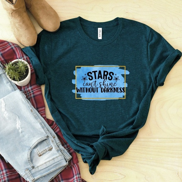 Stars Can't Shine Without Darkness Shirt, Coffee Shirt, Inspirational Shirt - Picture 1 of 2